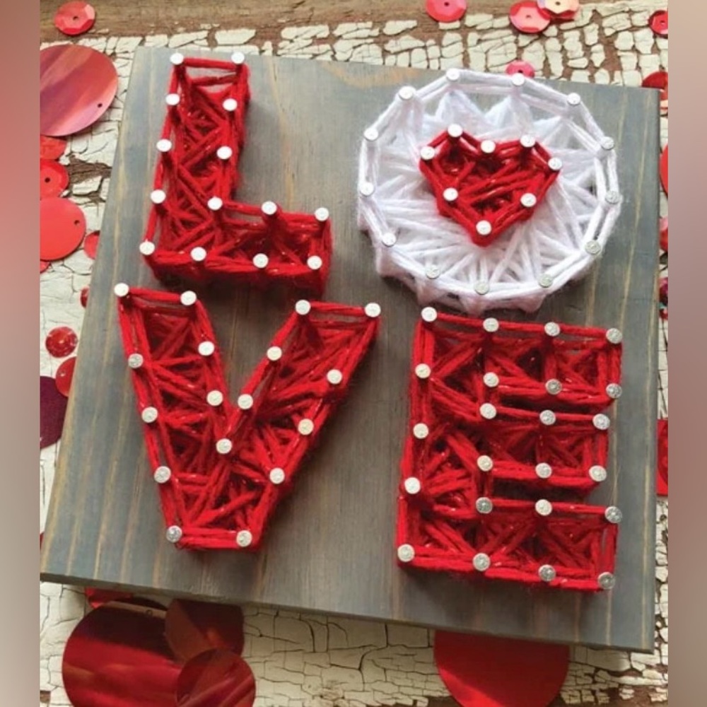 Strung by Shawna DIY Craft String Art Love Block